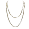 Stunning Simulated Pearl Knotted Long Endless Strand Necklace (60", Ivory, 8mm)