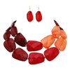 Chic Ombre Polished Resin Statement Necklace Earring Set, 16"+3" Extender