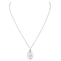 Rosemarie's Religious Gifts Women's Religious Antique Silver Tone Miraculous Medal Pendant Necklace, 18"+2" Extender