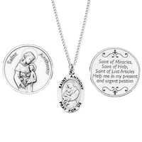 Saint Pendant Necklace and 2 Religious Pocket Tokens (St Anthony)