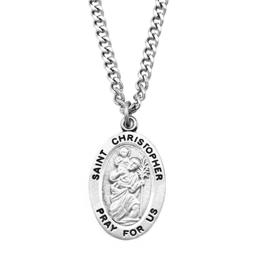 Saint Pendant Necklace and 2 Religious Pocket Tokens (St. Christopher)