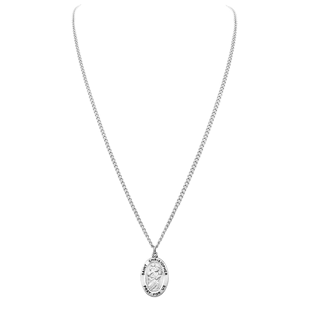 Saint Pendant Necklace and 2 Religious Pocket Tokens (St. Christopher)