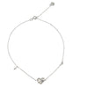 Dainty Sterling Silver Anklet With Abalone Shell Heart Charm Ankle Bracelet, 10"+1" Extender