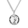 Men's Sterling Silver Saint Christopher Protect This Athlete Sports Medal Pendant Necklace, 24" Soccer