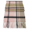 Soft Acrylic Winter Scarf, 66 x 12 Inches with 3 Inch Fringe, Cozy Cold Weather Accessory (Plaid, Pink, Black, Taupe)