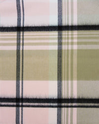 Soft Acrylic Winter Scarf, 66 x 12 Inches with 3 Inch Fringe, Cozy Cold Weather Accessory (Plaid, Pink, Black, Taupe)