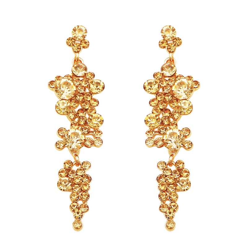 Women's Stunning Crystal Rhinestone Bubble Dangle Statement Earrings, 3.25"