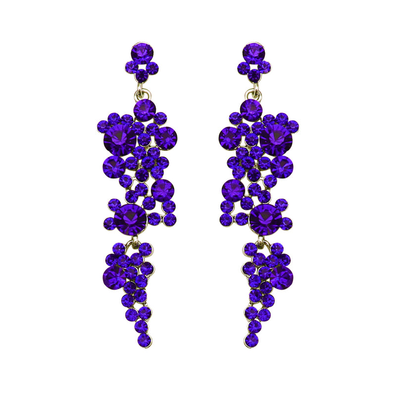 Women's Stunning Crystal Rhinestone Bubble Dangle Statement Earrings, 3.25"