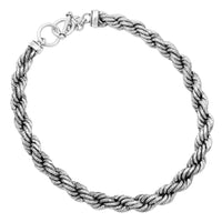 Women's Stunning Dimond Cut Thick And Chunky Burnished Silver Tone Rope Chain (Necklace, 18"+1" Extender)