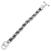 Women's Stunning Dimond Cut Thick And Chunky Burnished Silver Tone Rope Chain (Bracelet, 7"-7.75")