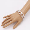 Women's Stunning Silver Tone Chunky Cable Link Chain Bracelet With Toggle Clasp, 7"-7.75"