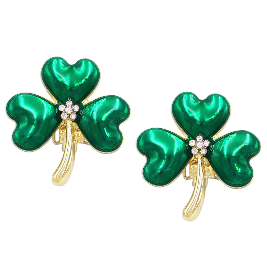 St Patricks Day Earrings Shamrock Earrings for Women Sterling Silver Good  Lucky Irish Filigree Green Four Leaf Clover Earrings Friendship Jewelry