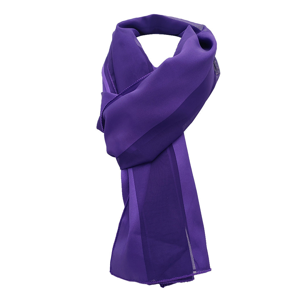 Stylish And Colorful Lightweight Satin Stripe Fashion Scarf, 60" (Purple)