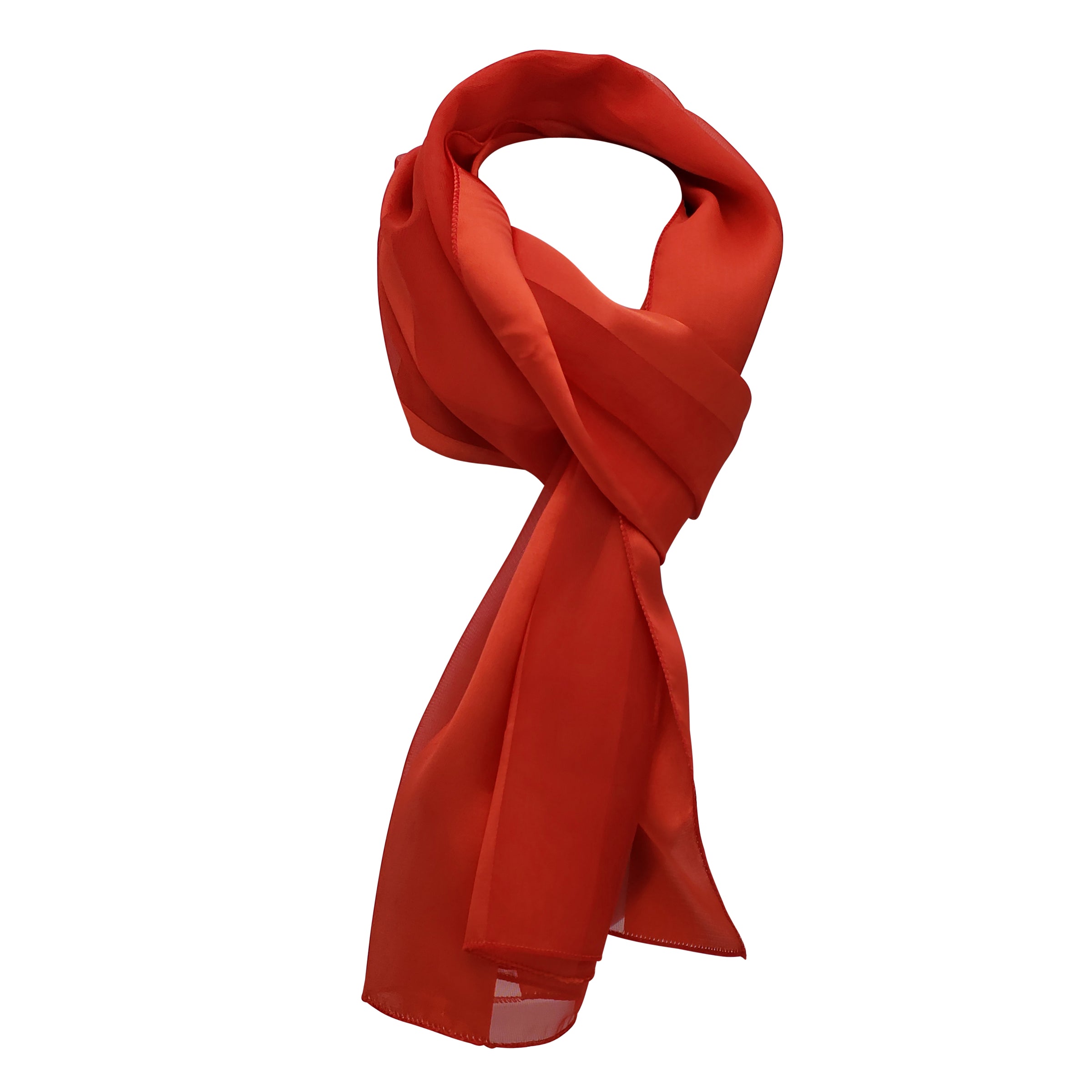 Stylish And Colorful Lightweight Satin Stripe Fashion Scarf, 60" (Red)