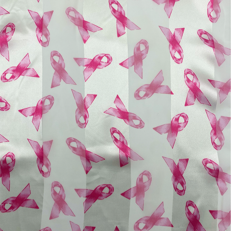 Satin Stripe Lightweight Pink Ribbon Breast Cancer Awareness Fashion Scarf, 60"