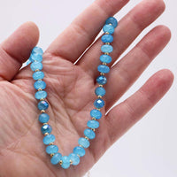 Beaded Strand Necklace, Turquoise Howlite and Glass with Gold Plated Brass, 18-20 Inch with 2 Inch Extension