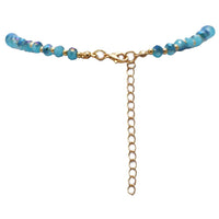 Beaded Strand Necklace, Turquoise Howlite and Glass with Gold Plated Brass, 18-20 Inch with 2 Inch Extension