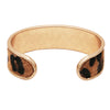 Get Wild Faux Leather Animal Safari Leopard Print Spot Open Cuff Bracelet, 2.5" (Brown Background)