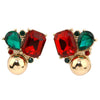 Women's Wintertime Holiday Decorative Jingle Bells Christmas Earrings, 1.25" (Studs)