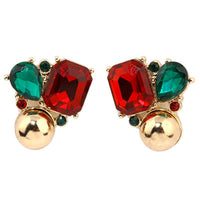 Women's Wintertime Holiday Decorative Jingle Bells Christmas Earrings, 1.25" (Studs)