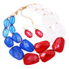 Chic Ombre Polished Resin Statement Necklace Earring Set, 16"+3" Extender