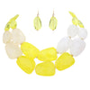 Chic Ombre Polished Resin Statement Necklace Earring Set, 16"+3" Extender