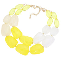 Chic Ombre Polished Resin Statement Necklace Earring Set, 16"+3" Extender