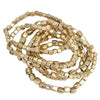 Chunky Nugget Multi Strand Stacking Statement Stretch Bangle Bracelet Set of 7 (Polished Gold Tone)