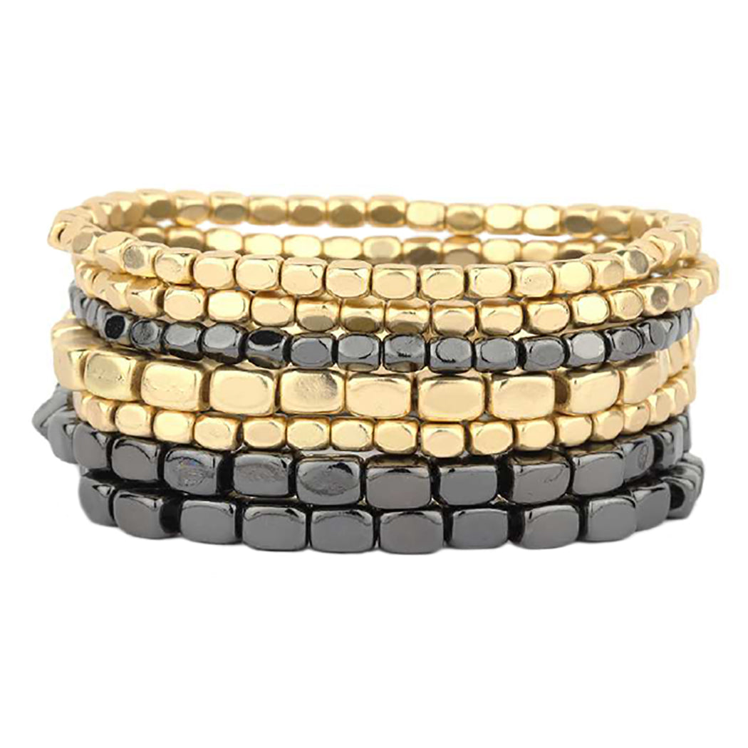 Stacking Chunky Bracelet Strand Rosemarie Nugget Stretch – Bangle Collections Multi Statement