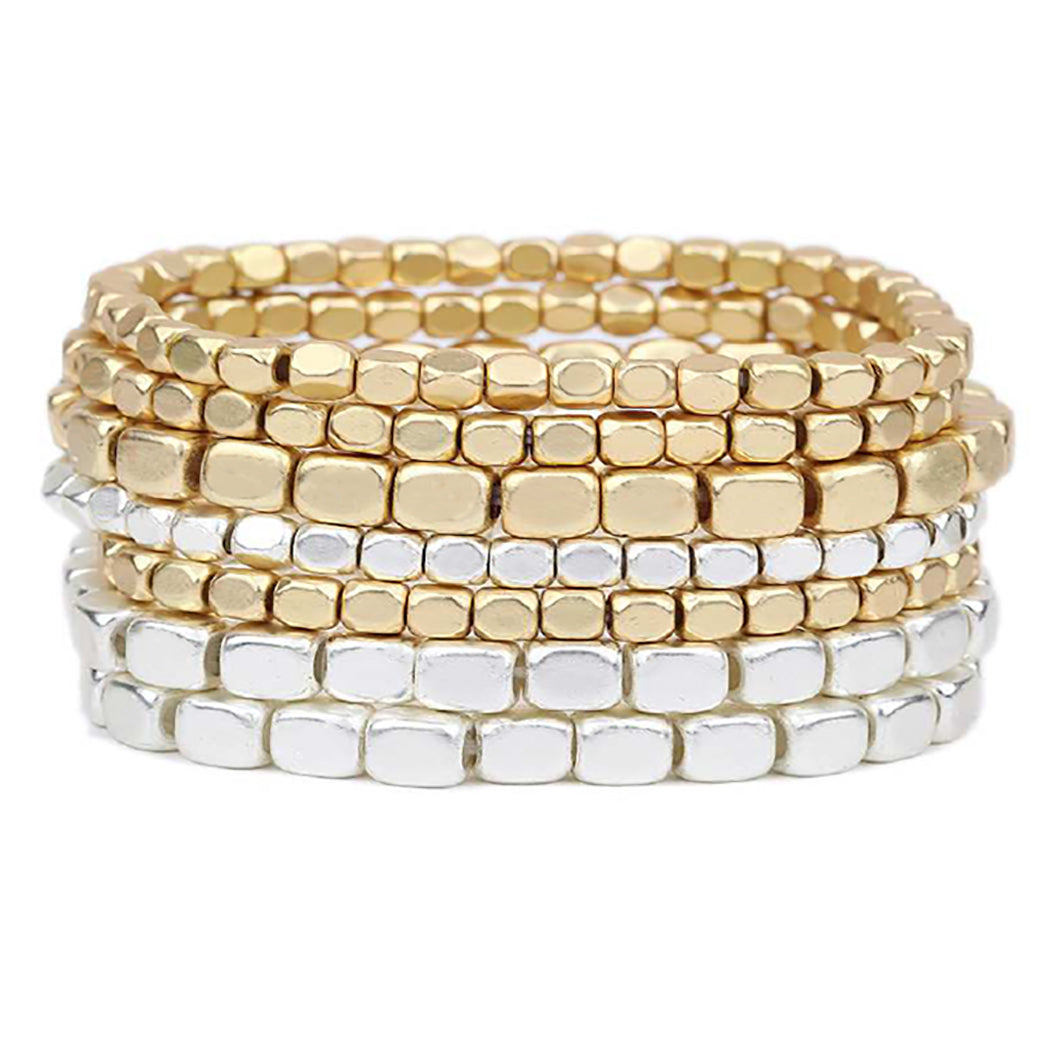 Chunky Nugget Multi Strand Stacking Statement Stretch Bangle Bracelet –  Rosemarie Collections