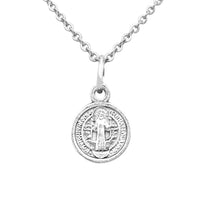 Rosemarie Collections Petite Saint Benedict Religious Pendant Necklace, 18"+2" Extender (Necklace Only)