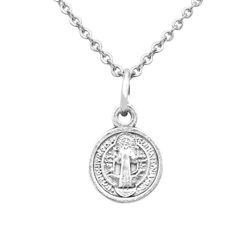 Rosemarie Collections Petite Saint Benedict Religious Pendant Necklace, 18"+2" Extender (Necklace Only)