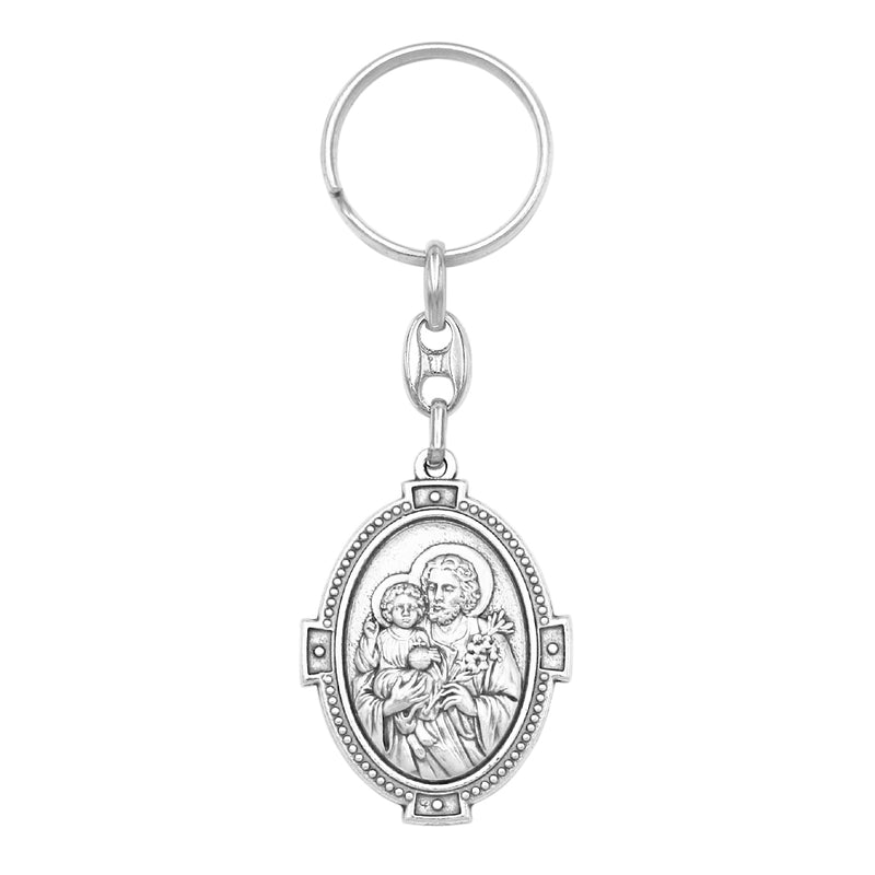 Rosemarie's Religious Gifts Double Sided Holy Family and St Joseph Keychain