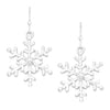Silver Tone Decorative Winter Snowflake Christmas Holiday Earrings, 1.37"