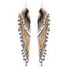 Extra Long Peyote Stitch Seed Bead Fringe Shoulder Duster Earrings, 7"