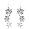 Women's Decorative Winter Snowflake Christmas Holiday Earrings, 2.5"
