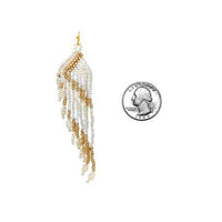 Extra Long Peyote Stitch Seed Bead Fringe Shoulder Duster Earrings, 7"