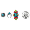Cowgirl Fun Set of 3 Pairs Western Style Natural Howlite Stone Post Back Earrings (Multicolored Howlite And Squash Blossom)