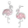 Whimsical Sea Creatures Colorful Natural Shell Statement Hypoallergenic Post Back Dangle Earrings (2.5, Flamingo Pink)