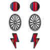 Cowgirl Fun Set of 3 Pairs Colorful Western Style Serape Stripe Vegan Leather Post Back Earrings