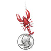 Sea Creatures Unique Mardi Gras Decorative 3D Enamel Dangling Lobster Silver Tone Earrings, 2.12"