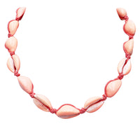 Corded Natural Cowrie Seashell Choker Necklace, 14"+2" Extension