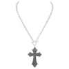 Women's Stunning Reversible Religious Cross with The Lords Prayer Toggle Style Necklace, 18"