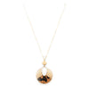 Women's Stunning Matte Gold Tone Honeycomb Cutout And Leopard Spots Cork Disk Jewelry, 18"+2" Extender