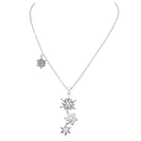Decorative Winter Snowflake Christmas Holiday Pendant Necklace, 18"+3" Extension