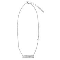 Rosemarie's Religious Gifts Women's Stunning Silver Tone Inspirational Faith Hope Love Bar Pendant Engraved Necklace, 18"+3" Extender