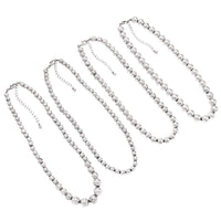 Set Of 4 Separate Polished Silver Tone Beaded Strand Necklaces, 18"+3" Extender