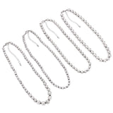 Set Of 4 Separate Polished Silver Tone Beaded Strand Necklaces, 18