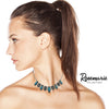 Western Chic Petite Natural Teardrop Turquoise Howlite And Conchos Strand Collar Necklace, 16"+3" Extension