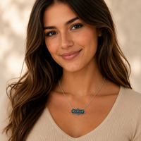Cowgirl Chic Western Semi Precious Howlite Stone Bar Jewelry (Turquoise Color Decorative Style)